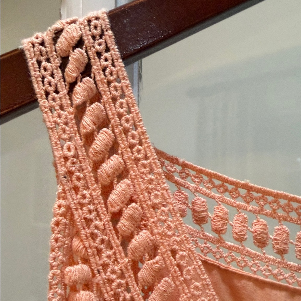 Chelsea & Violet Peach Boho Festival Maxi Dress Medium Sleeveless Summer Wedding - Picture 8 of 14
